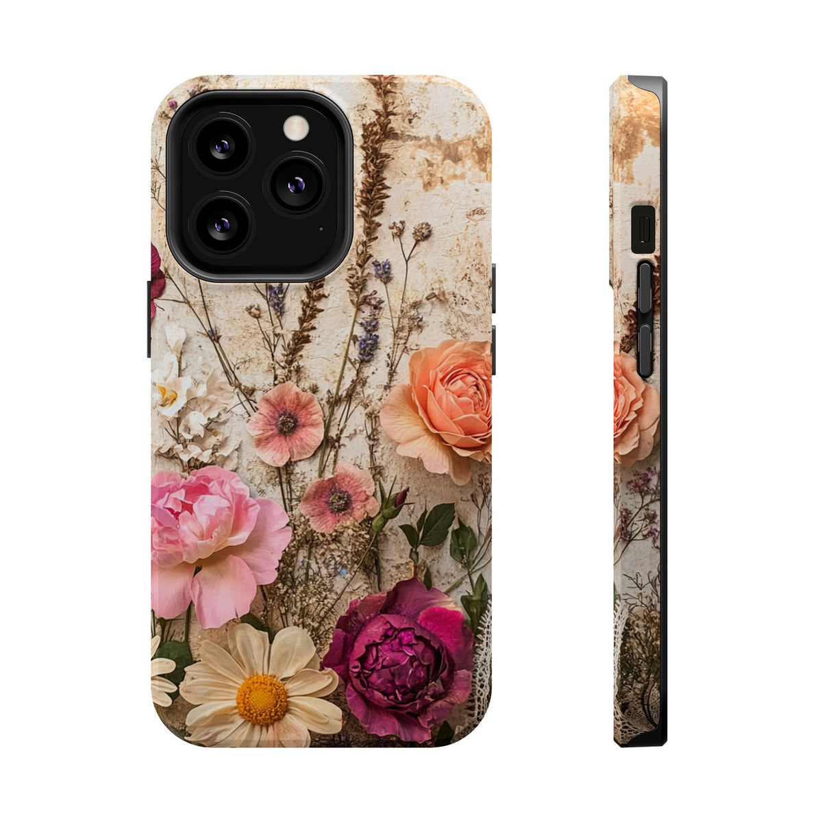 Pressed Bouquet MagSafe case for iPhone 13 Pro, glossy finish