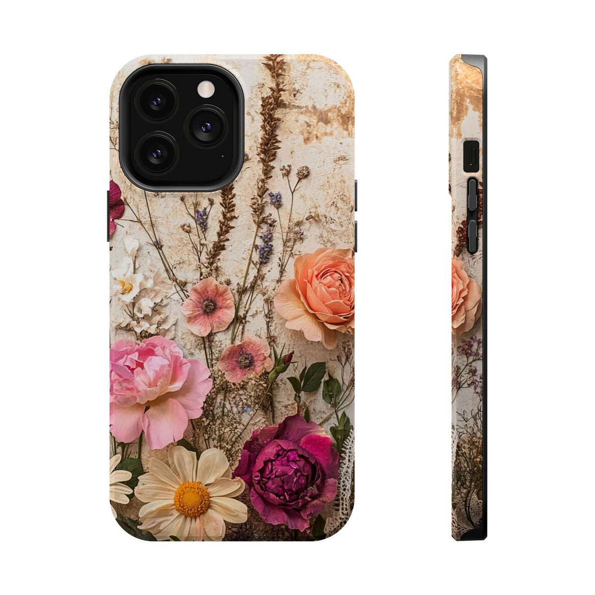 Pressed Bouquet MagSafe case for iPhone 13 Pro Max, glossy finish