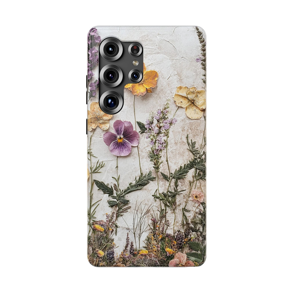 Pressed Flower protective phone case for Samsung Galaxy S25 Ultra, glossy finish