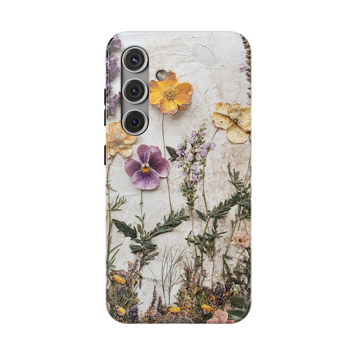 Pressed Flower protective phone case for Samsung Galaxy S24, glossy finish