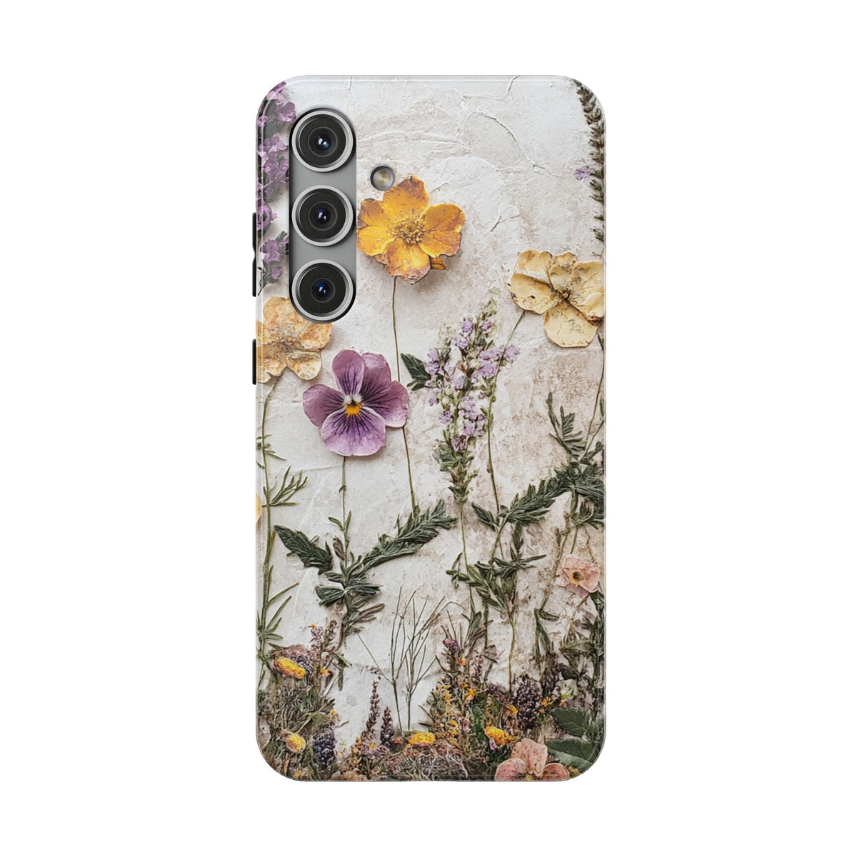 Pressed Flower protective phone case for Samsung Galaxy S24 Plus, glossy finish