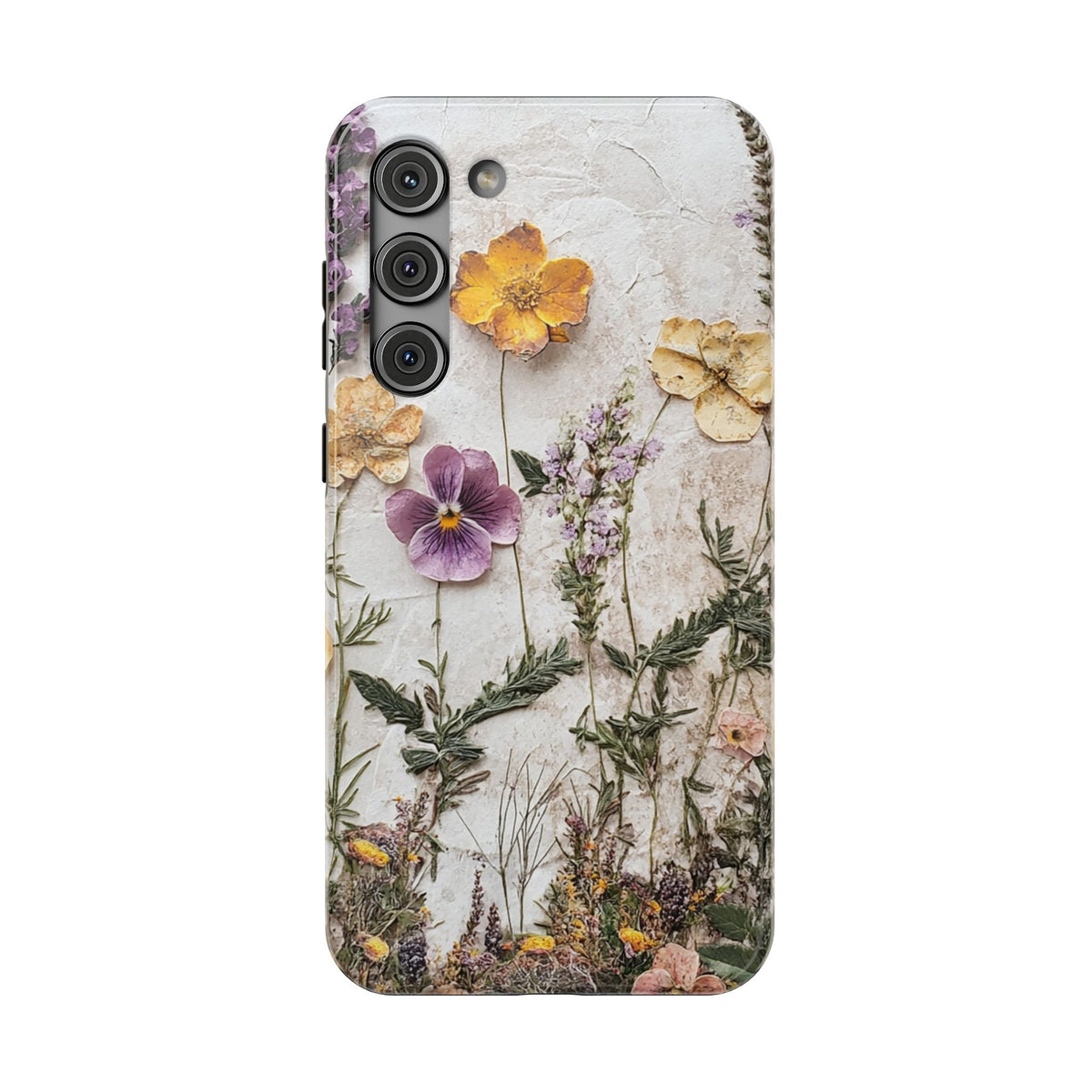 Pressed Flower protective phone case for Samsung Galaxy S23 Plus, glossy finish
