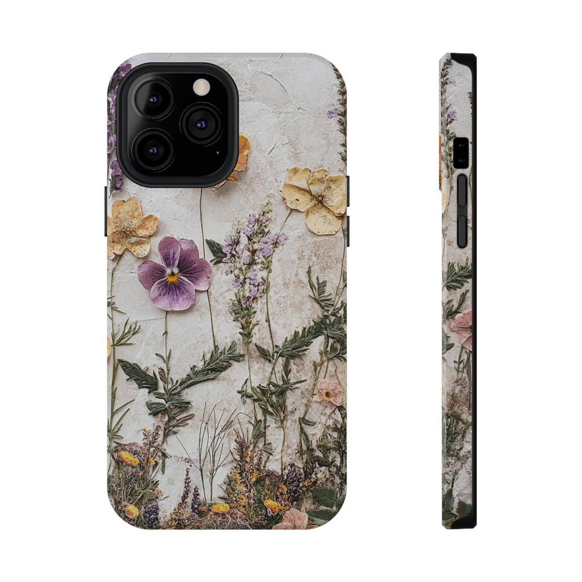 Pressed Flower protective phone case for iPhone 13 Pro Max, glossy finish