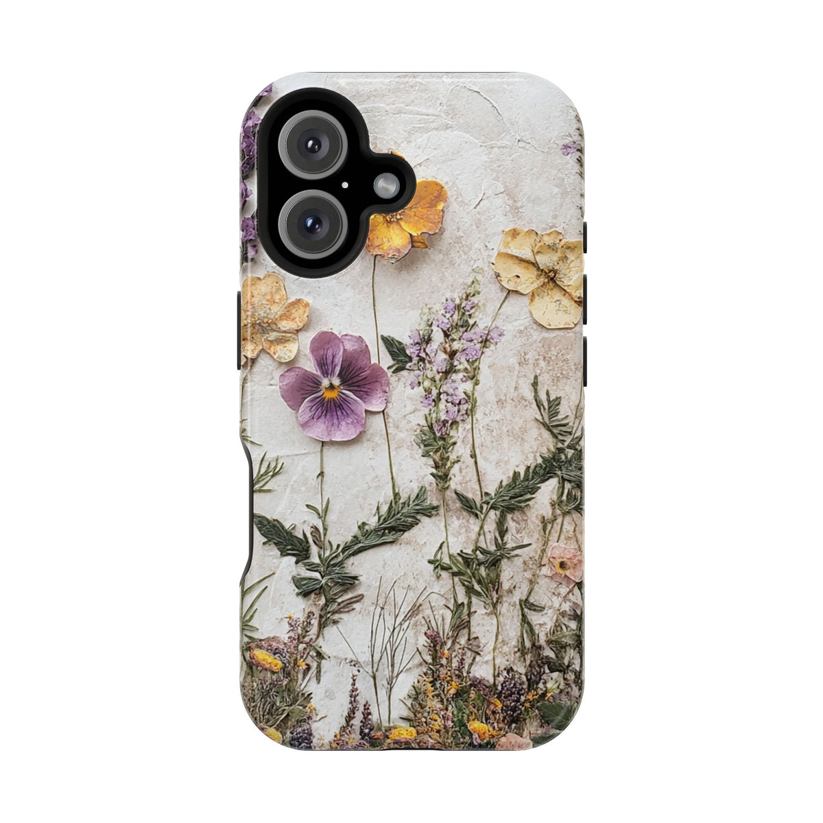 Pressed Flower MagSafe case for iPhone 16, glossy finish