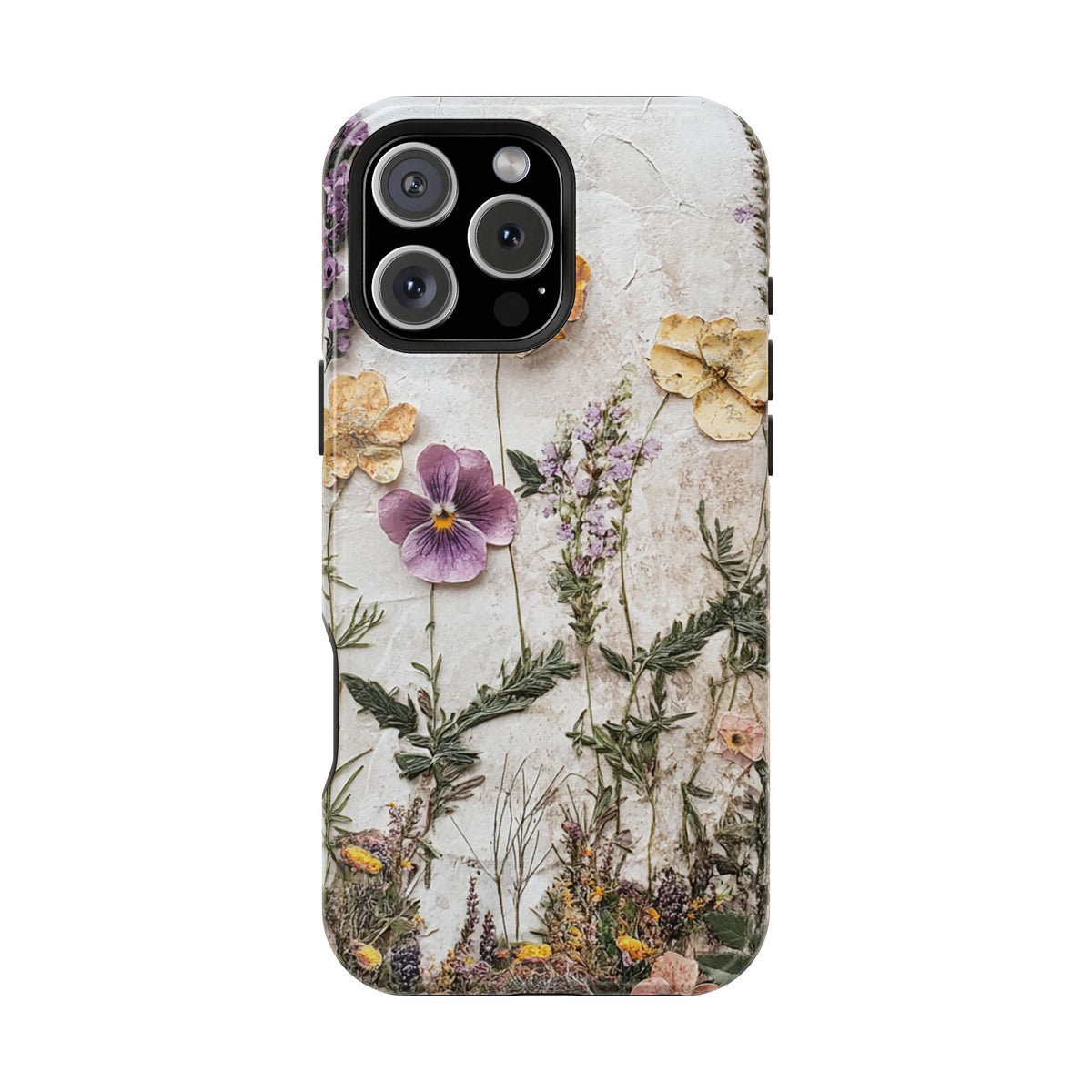 Pressed Flower MagSafe case for iPhone 16 Pro Max, glossy finish