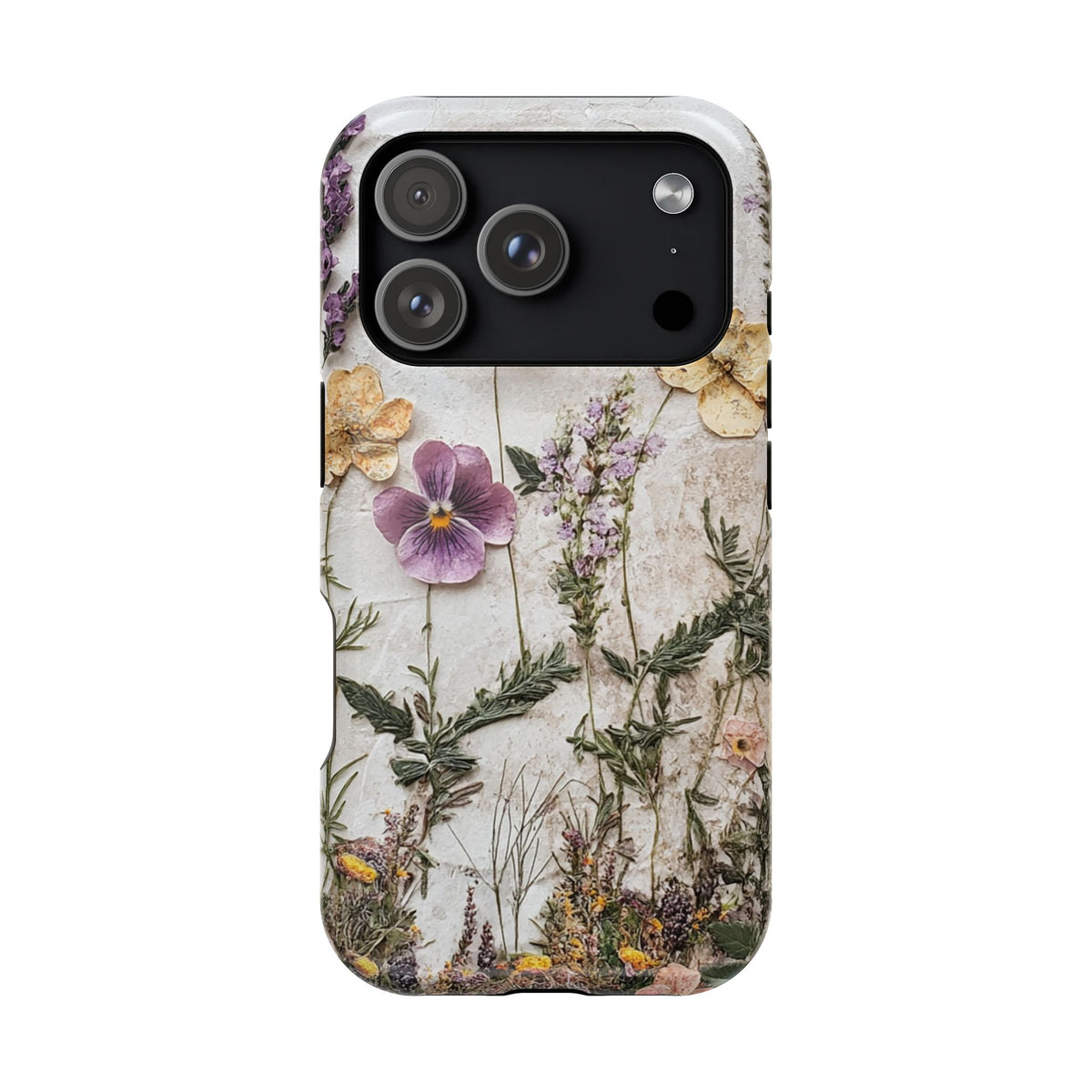Pressed Flower MagSafe case for iPhone 17 Pro, glossy finish