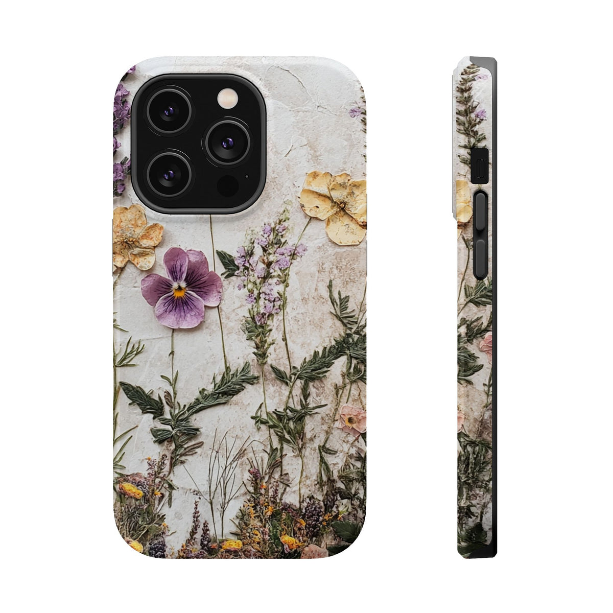 Pressed Flower MagSafe case for iPhone 14 Pro, glossy finish