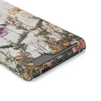 Pressed Flower phone case with card holder, close-up of the card slot