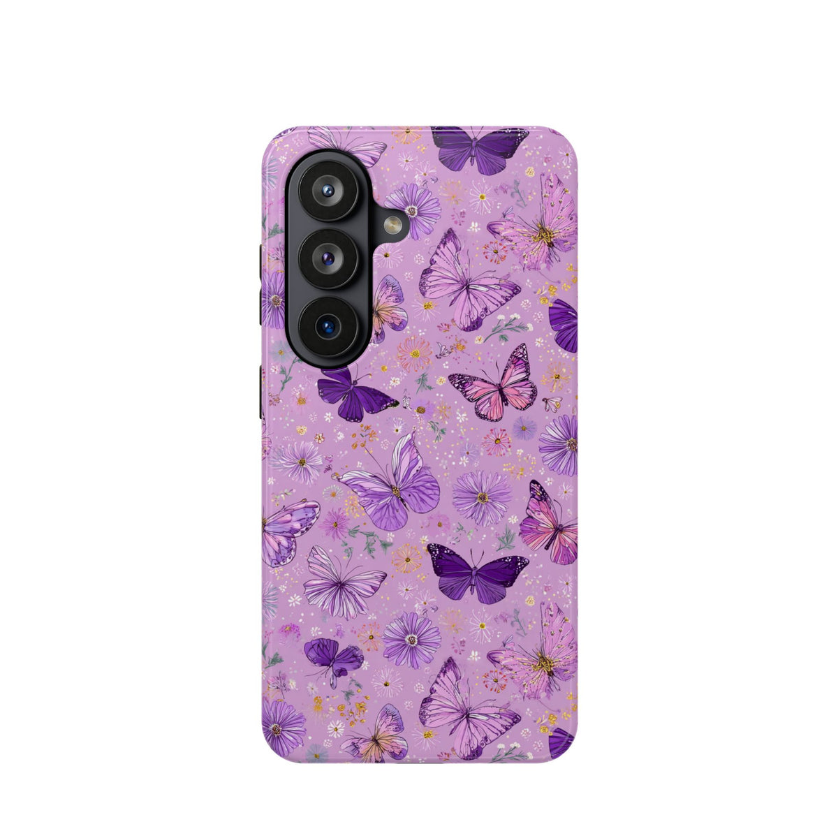 Purple Butterfly protective phone case for Samsung Galaxy S26, glossy finish