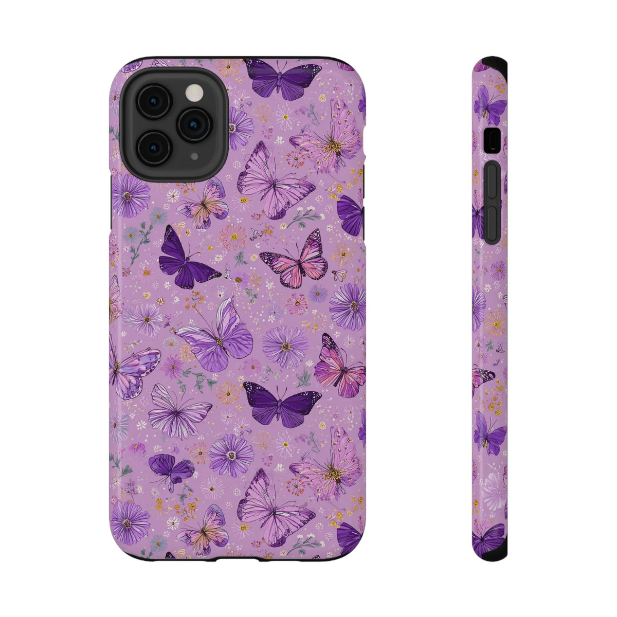 Purple Butterfly protective phone case for iPhone 11 Pro Max, glossy finish