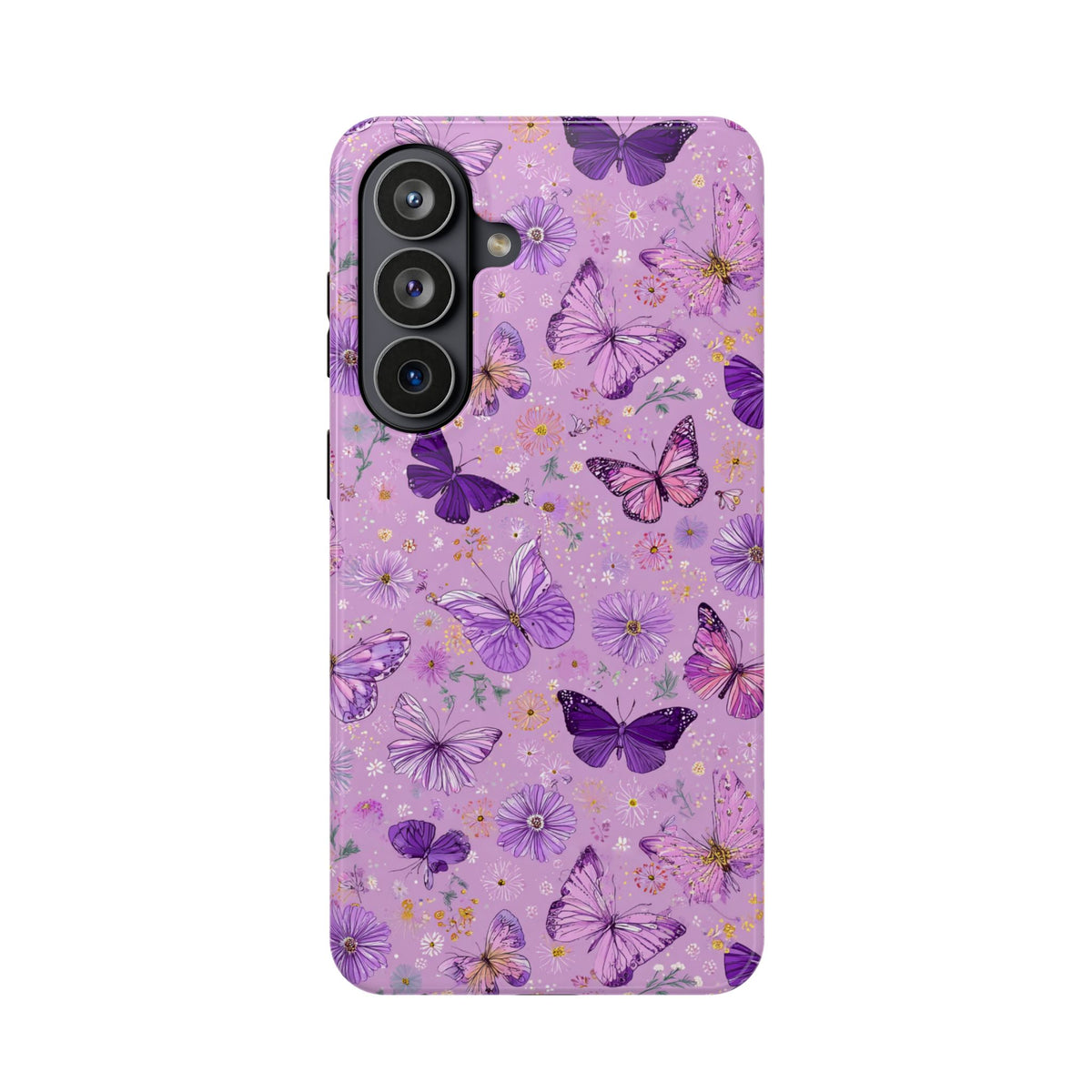 Purple Butterfly MagSafe case for Samsung Galaxy S26 Plus, glossy finish