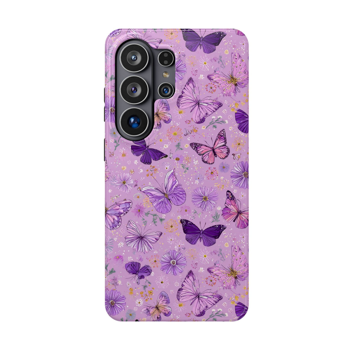 Purple Butterfly MagSafe case for Samsung Galaxy S26 Ultra, glossy finish