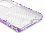 Purple Cherry Bow phone case with card holder, close-up of the inside
