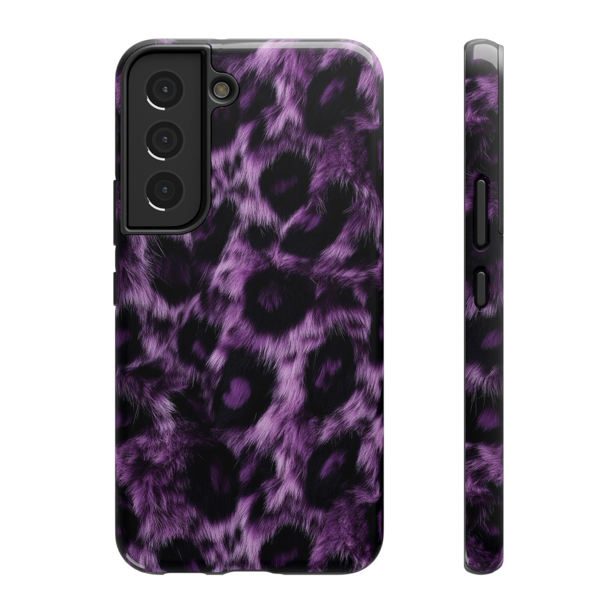Purple Leopard protective phone case for Samsung Galaxy S22, glossy finish