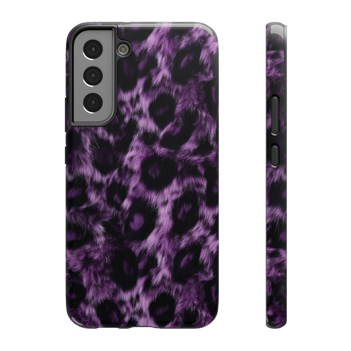 Purple Leopard protective phone case for Samsung Galaxy S22 Plus, glossy finish