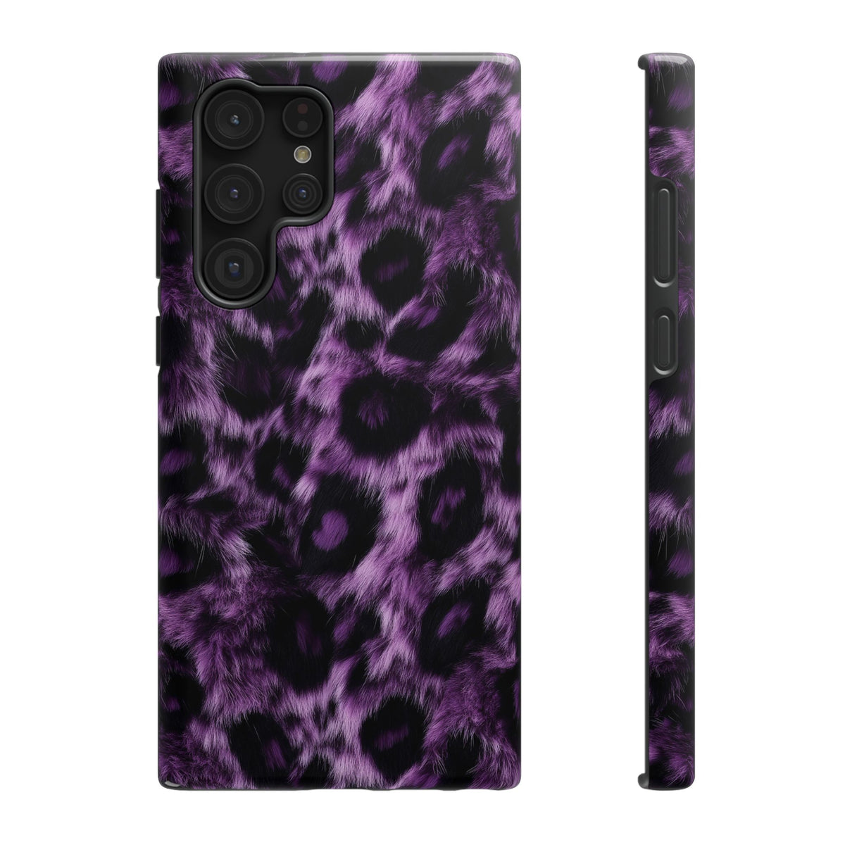 Purple Leopard protective phone case for Samsung Galaxy S22 Ultra, glossy finish
