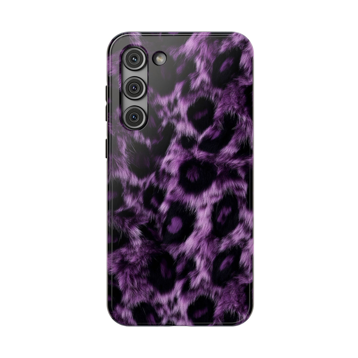 Purple Leopard protective phone case for Samsung Galaxy S23 Plus, glossy finish