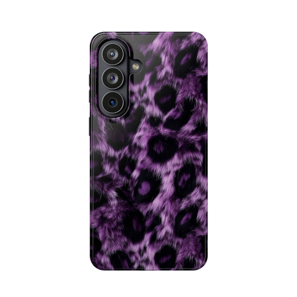 Purple Leopard protective phone case for Samsung Galaxy S26 Plus, glossy finish