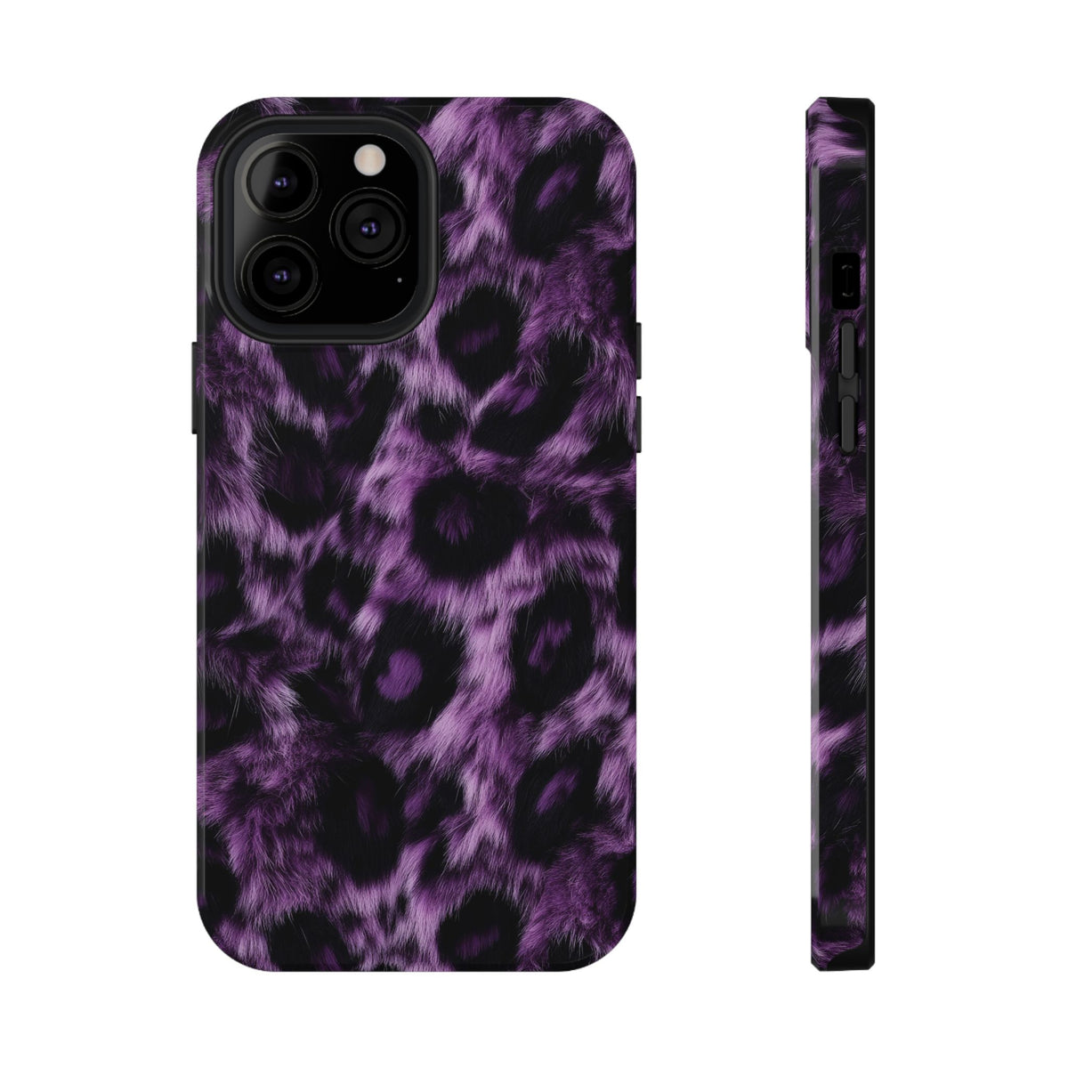 Purple Leopard protective phone case for iPhone 13 Pro Max, glossy finish