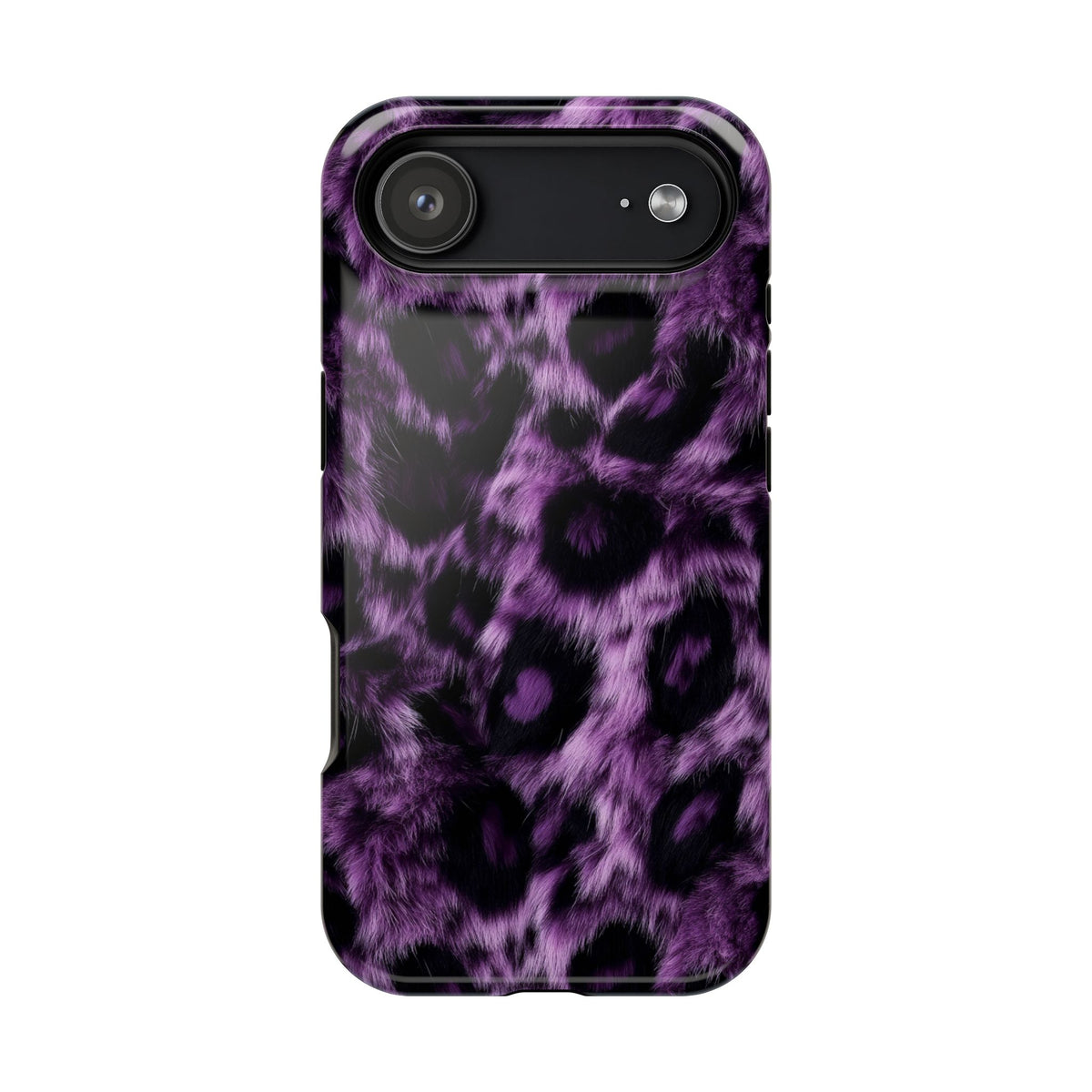 Purple Leopard MagSafe case for iPhone 17 Air, glossy finish