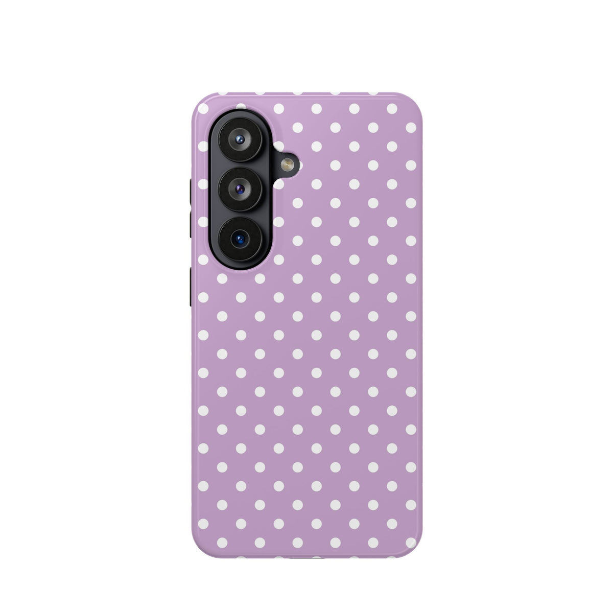 Purple Polka Dot protective phone case for Samsung Galaxy S26, glossy finish