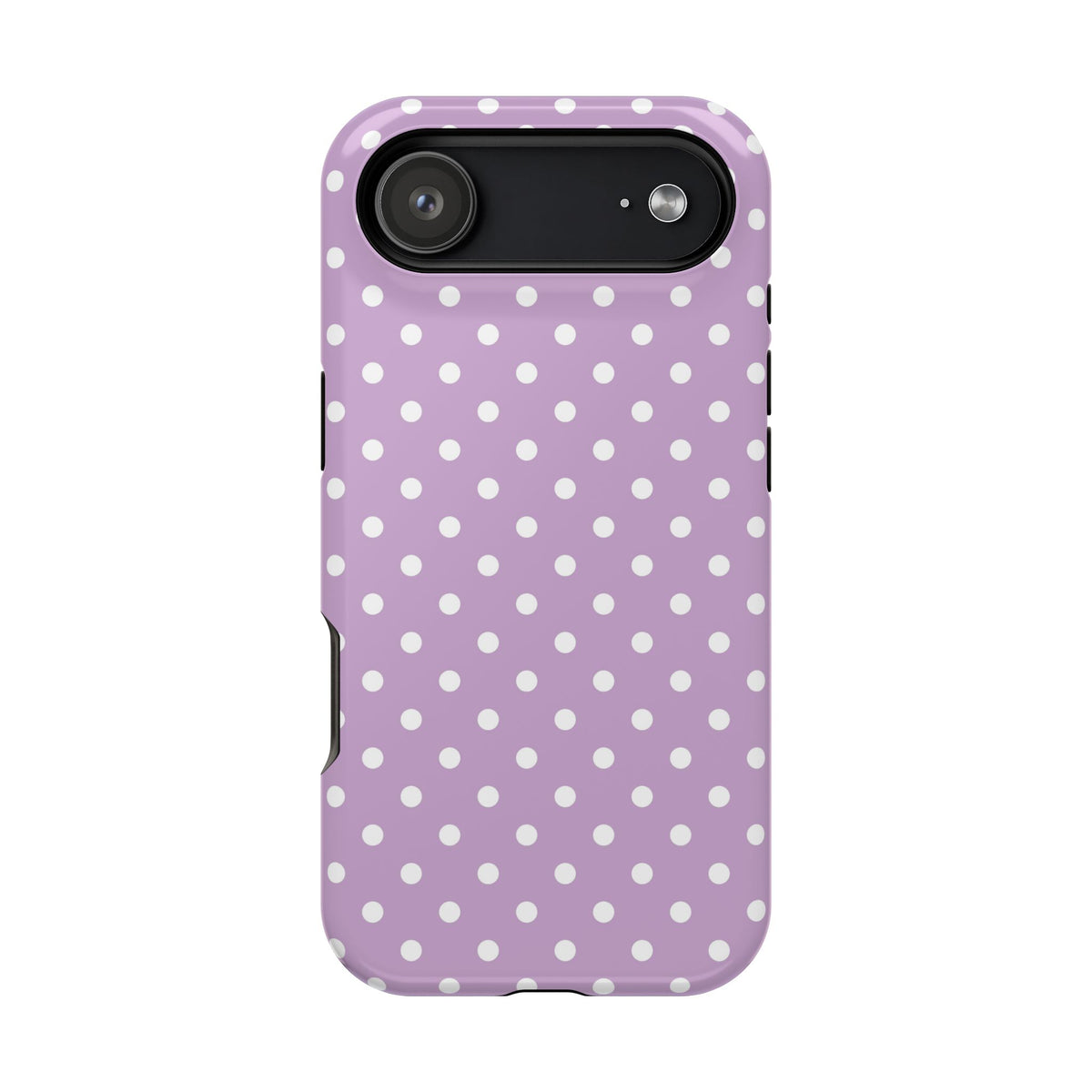 Purple Polka Dot MagSafe case for iPhone 17 Air, glossy finish