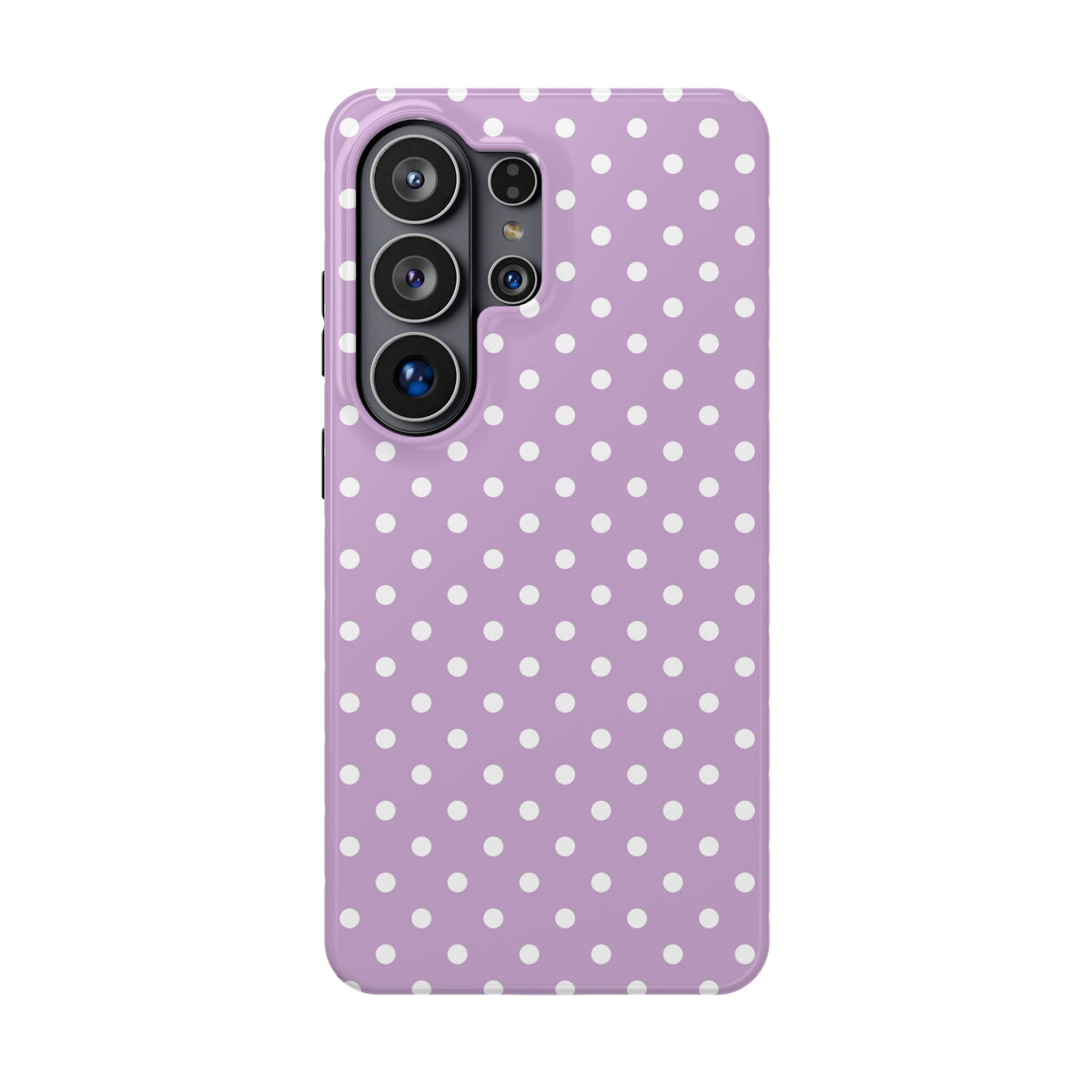 Purple Polka Dot MagSafe case for Samsung Galaxy S26 Ultra, glossy finish