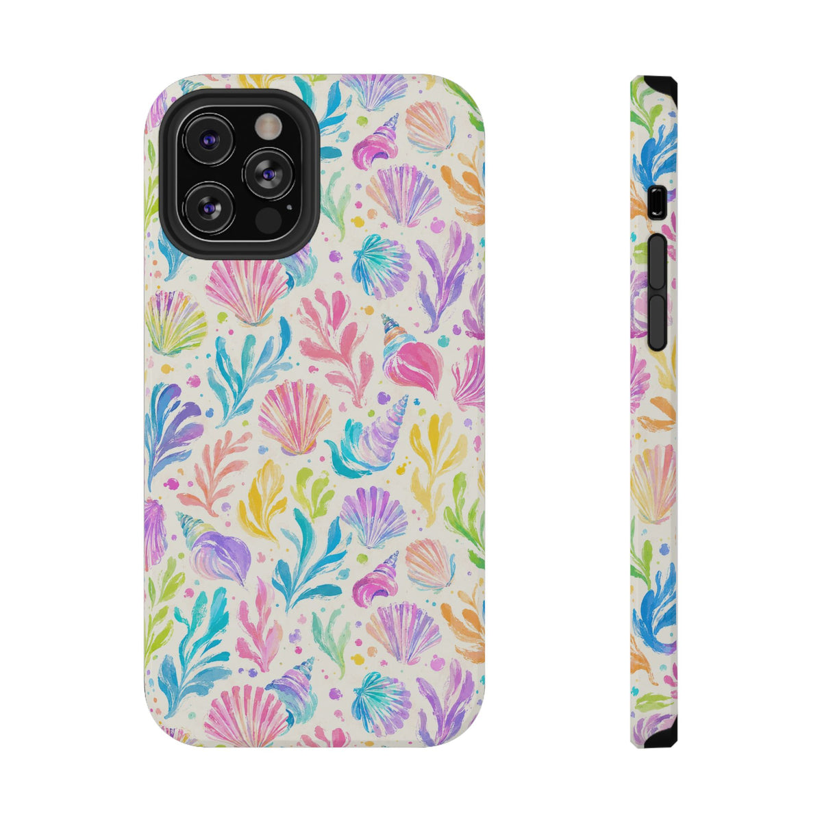 Rainbow Reef protective phone case for iPhone 12 Pro, glossy finish