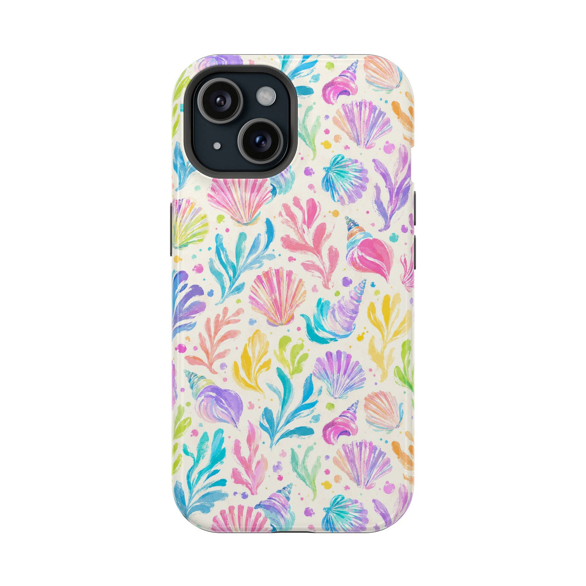 Rainbow Reef protective phone case for iPhone 15, glossy finish
