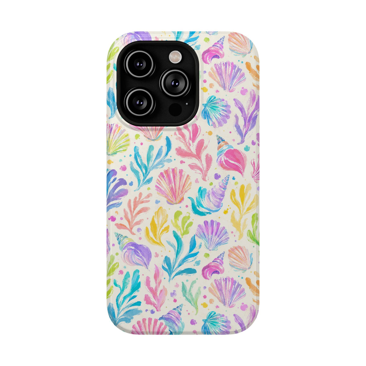 Rainbow Reef protective phone case for iPhone 14 Pro, glossy finish