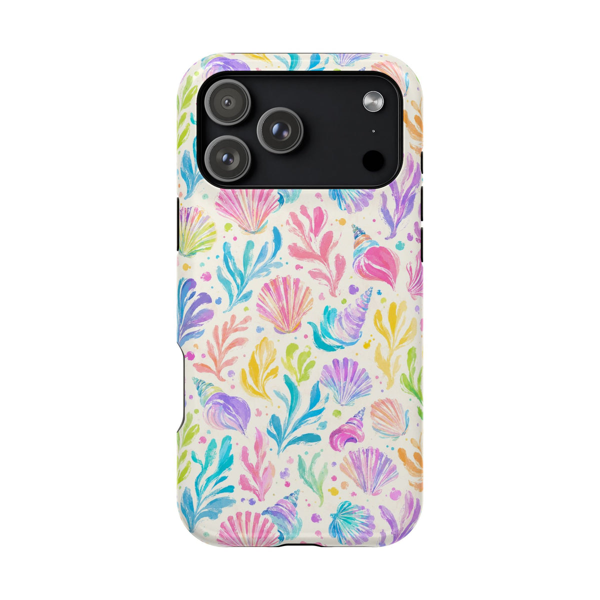 Rainbow Reef protective phone case for iPhone 17 Pro Max, glossy finish
