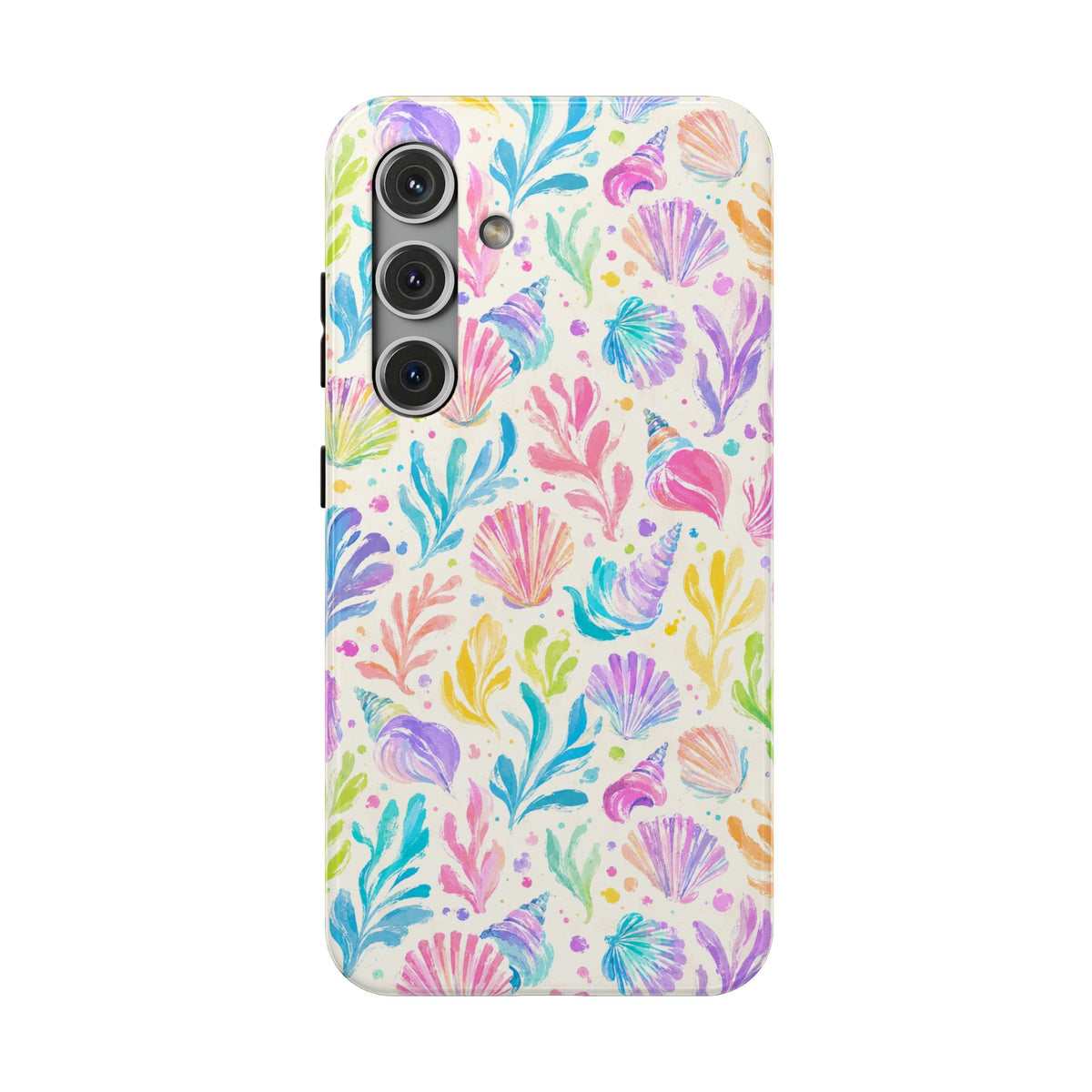 Rainbow Reef protective phone case for Samsung Galaxy S24, glossy finish