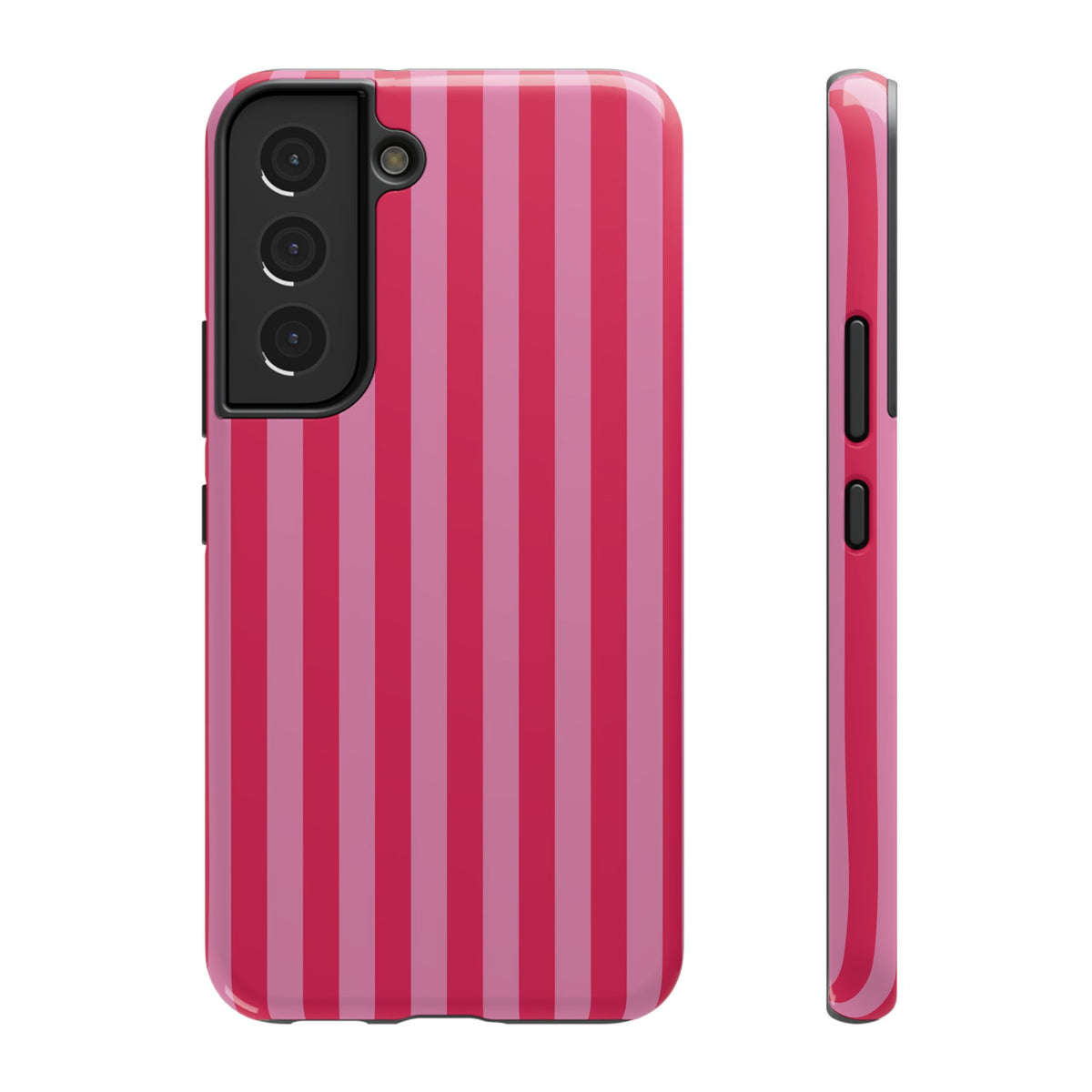 Raspberry Stripe protective phone case for Samsung Galaxy S22, glossy finish