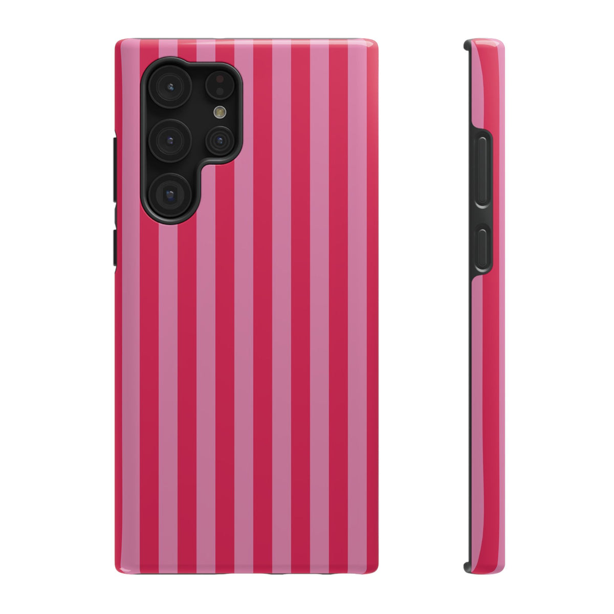 Raspberry Stripe protective phone case for Samsung Galaxy S22 Ultra, glossy finish