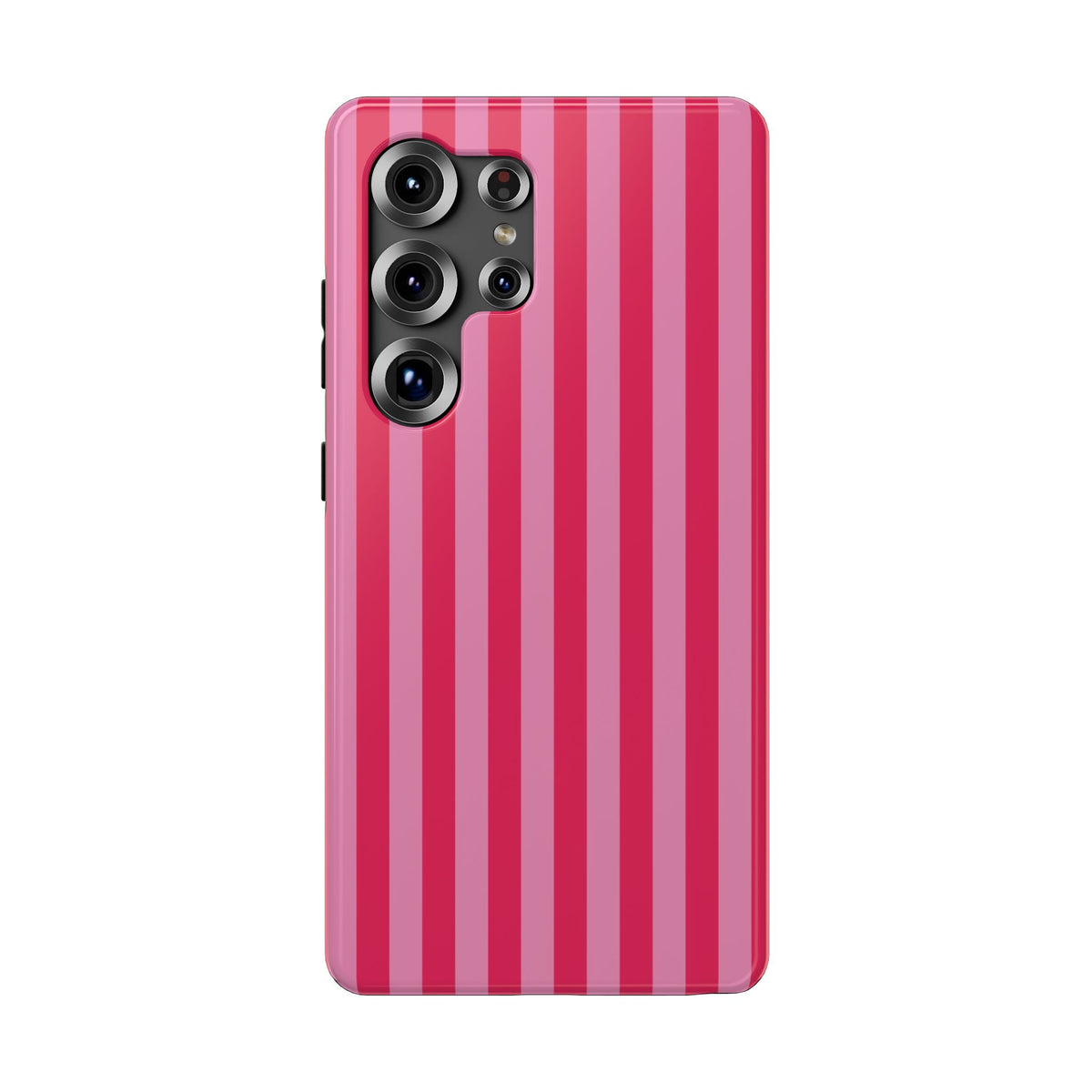 Raspberry Stripe protective phone case for Samsung Galaxy S25 Ultra, glossy finish