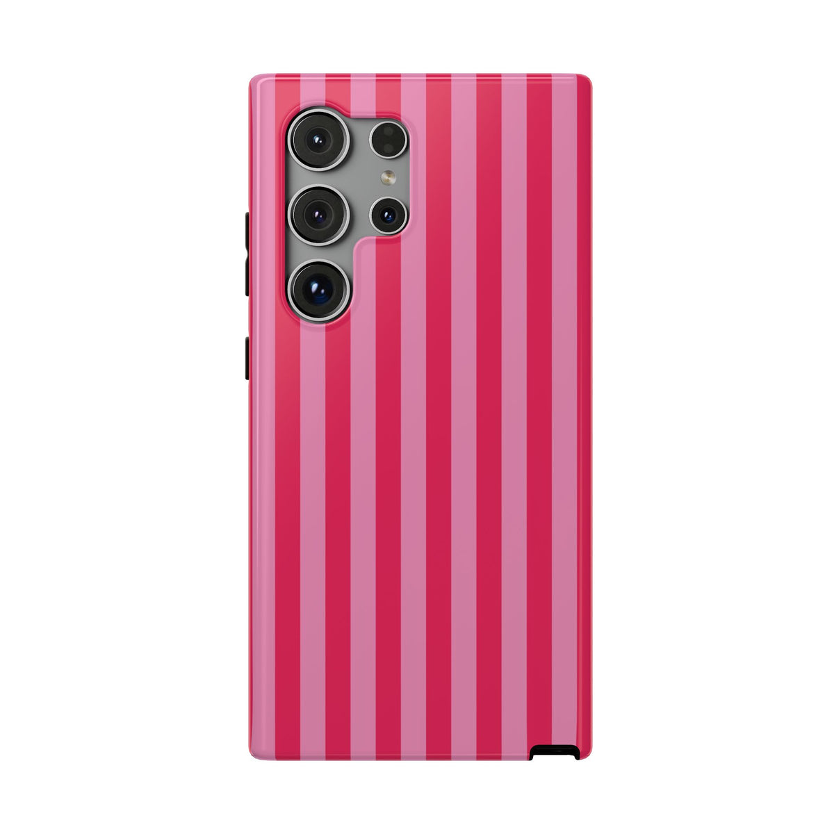 Raspberry Stripe protective phone case for Samsung Galaxy S24 Ultra, glossy finish