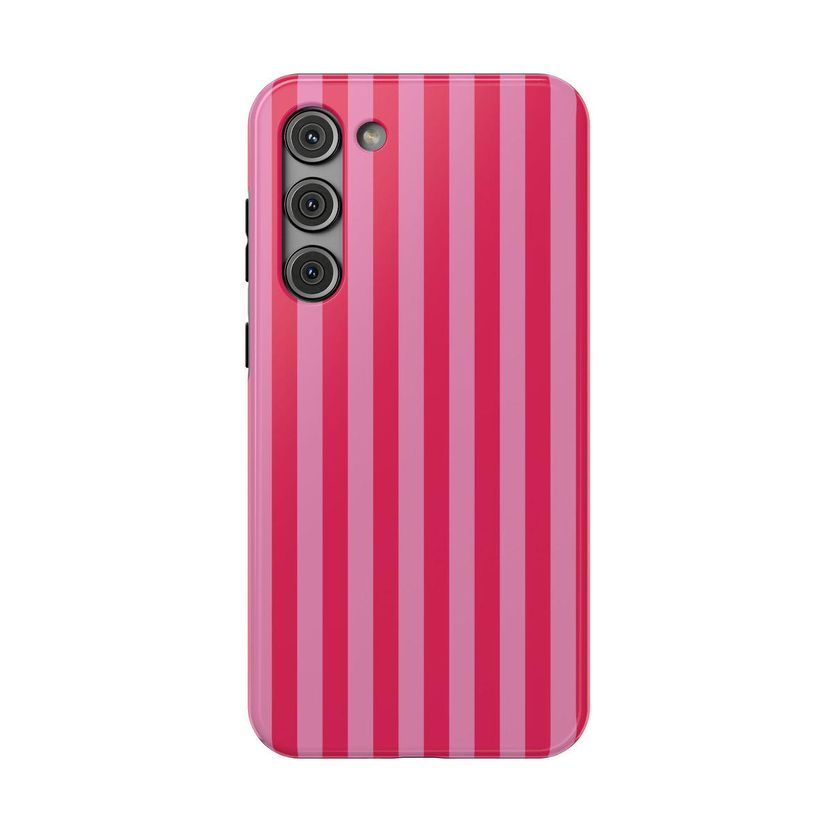 Raspberry Stripe protective phone case for Samsung Galaxy S23 Plus, glossy finish