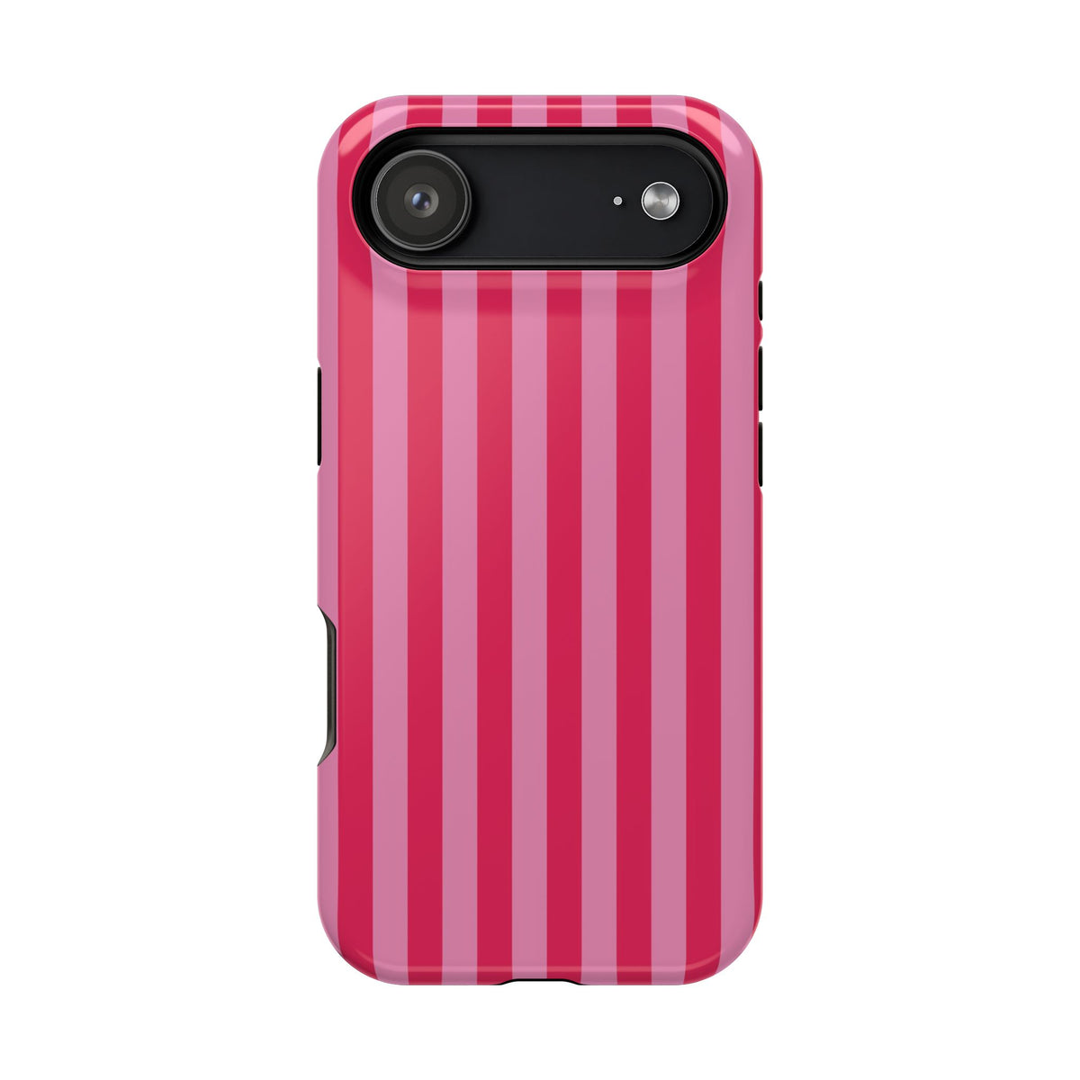 Raspberry Stripe MagSafe case for iPhone 17 Air, glossy finish