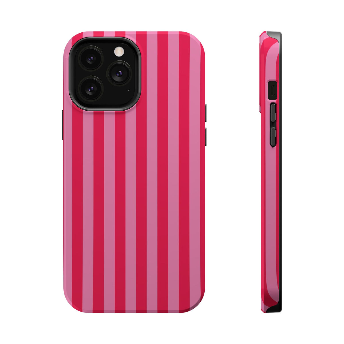 Raspberry Stripe MagSafe case for iPhone 13 Pro Max, glossy finish