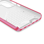 Raspberry Stripe phone case with card holder, close-up of the inside