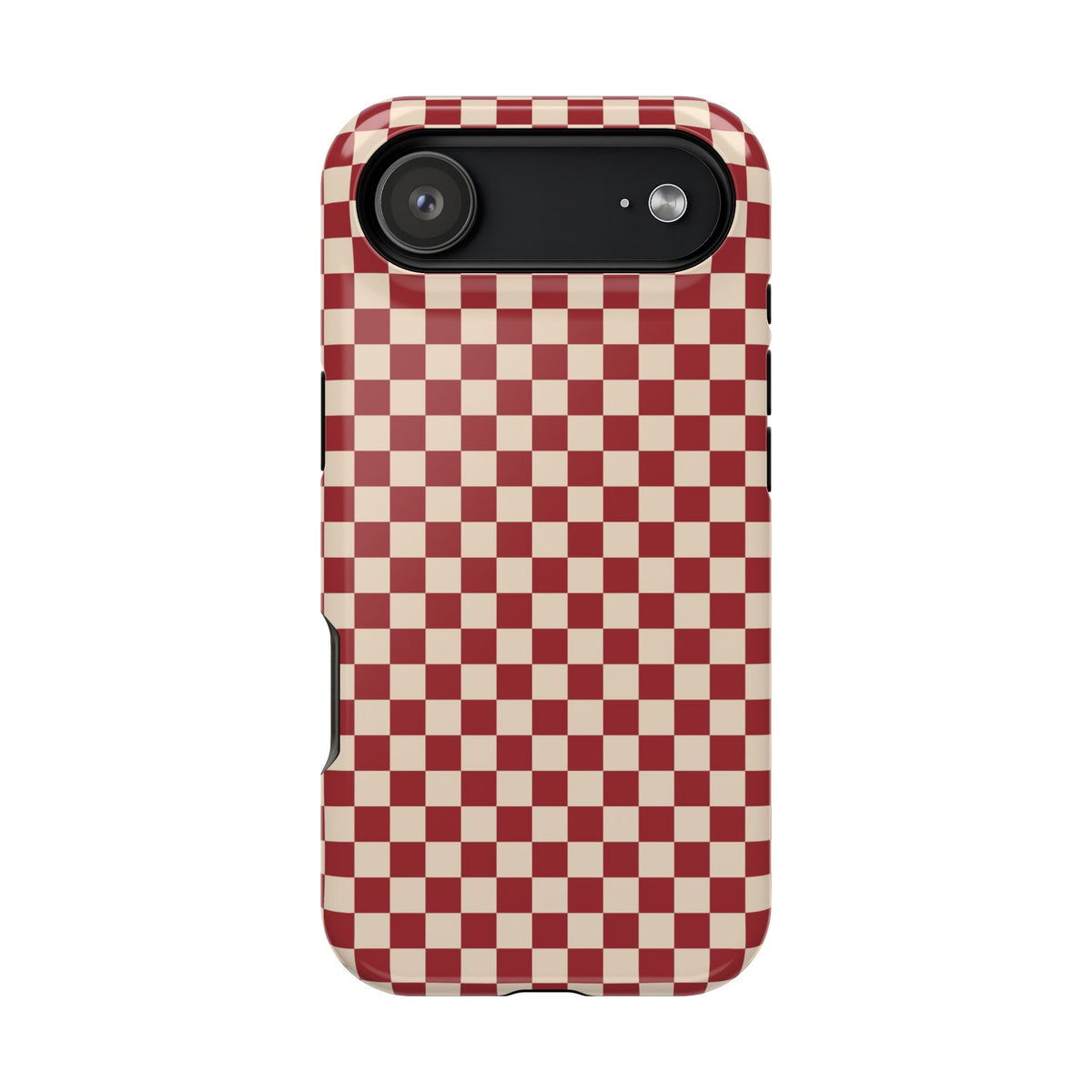 Red Checkered protective phone case for iPhone 17 Air, glossy finish