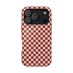 Red Checkered MagSafe case for iPhone 18 Pro, glossy finish