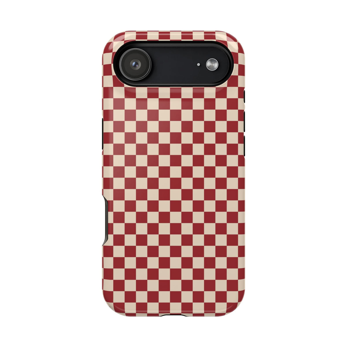 Red Checkered MagSafe case for iPhone 17 Air, glossy finish