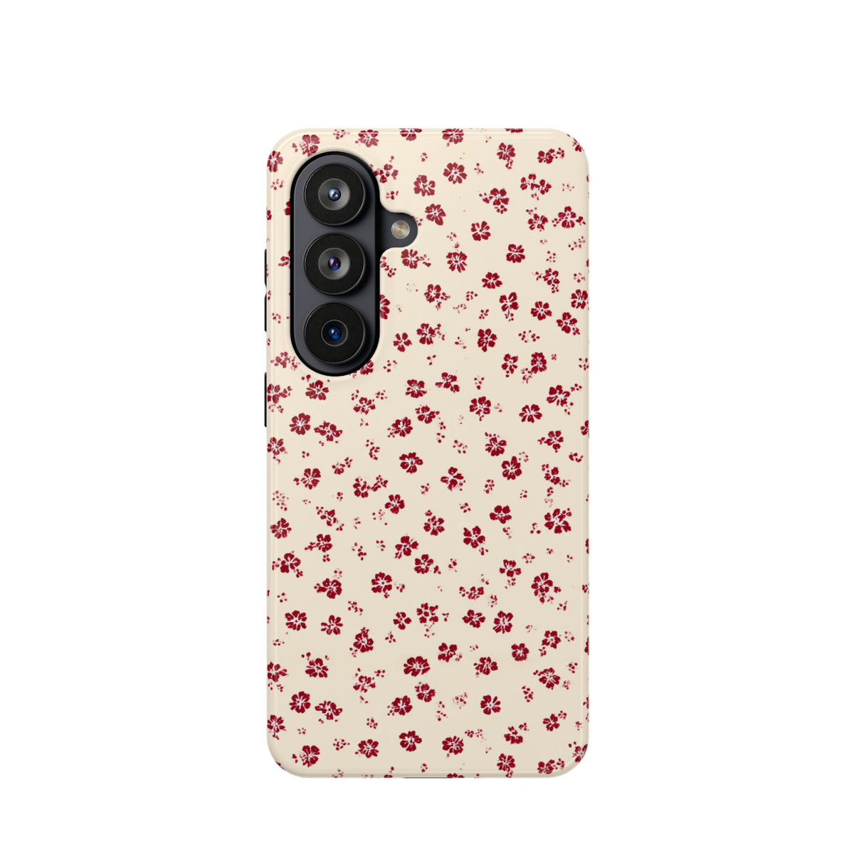 Red Ditsy Floral protective phone case for Samsung Galaxy S26, glossy finish
