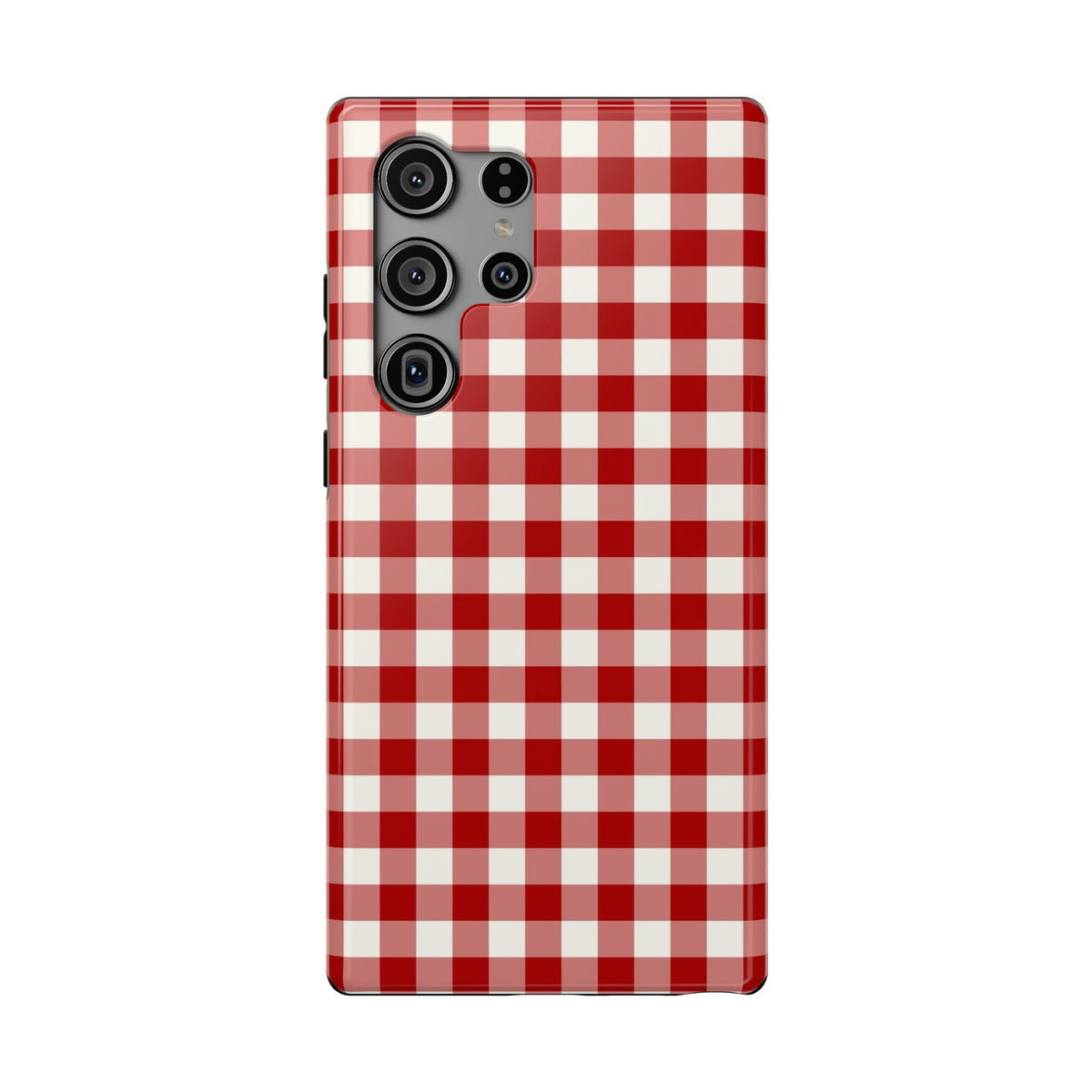 Red Gingham protective phone case for Samsung Galaxy S23 Ultra, glossy finish