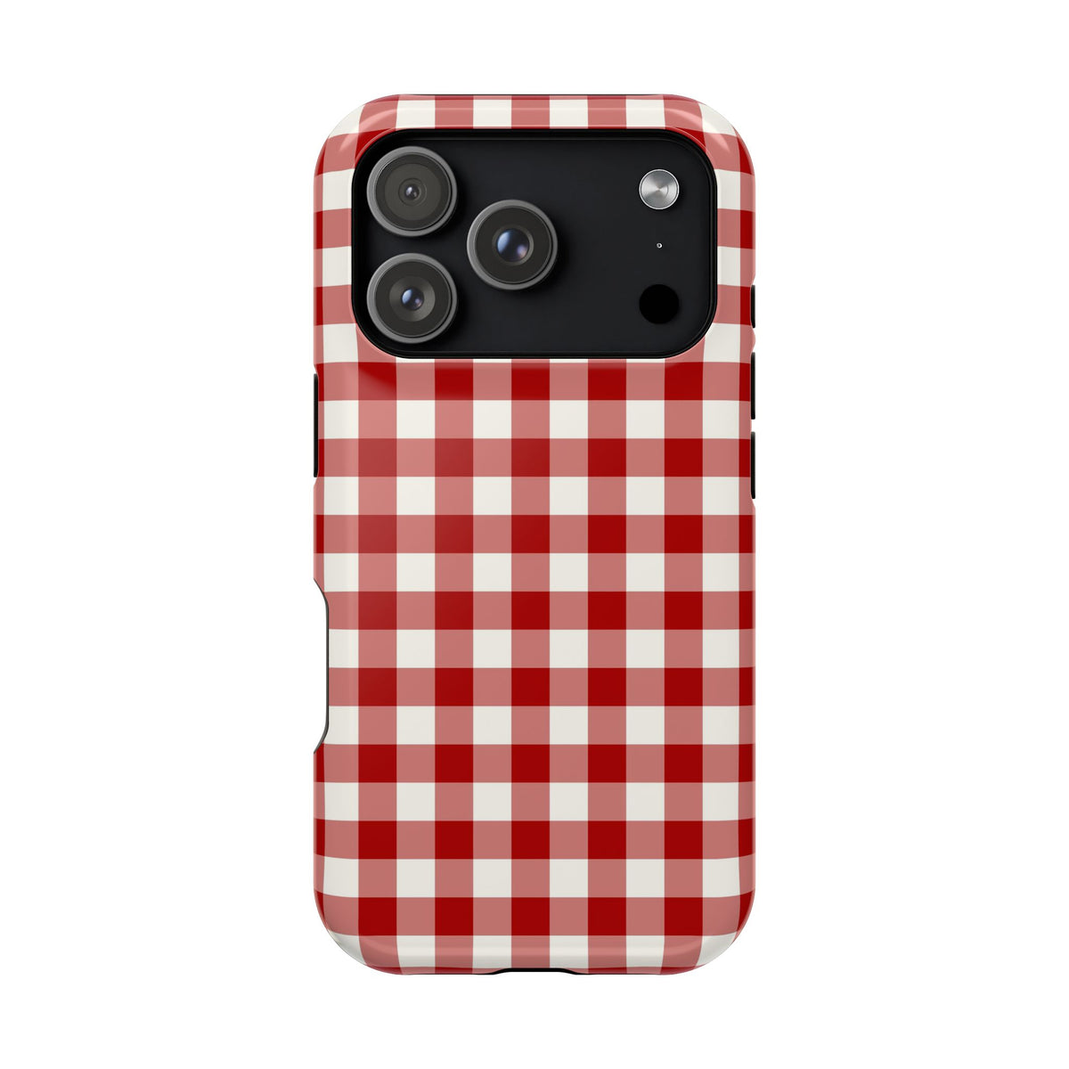 Red Gingham MagSafe case for iPhone 18 Pro, glossy finish