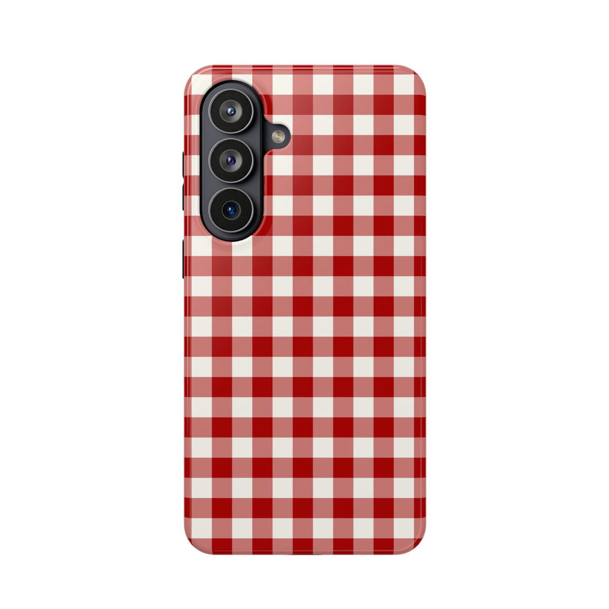 Red Gingham MagSafe case for Samsung Galaxy S26 Plus, glossy finish