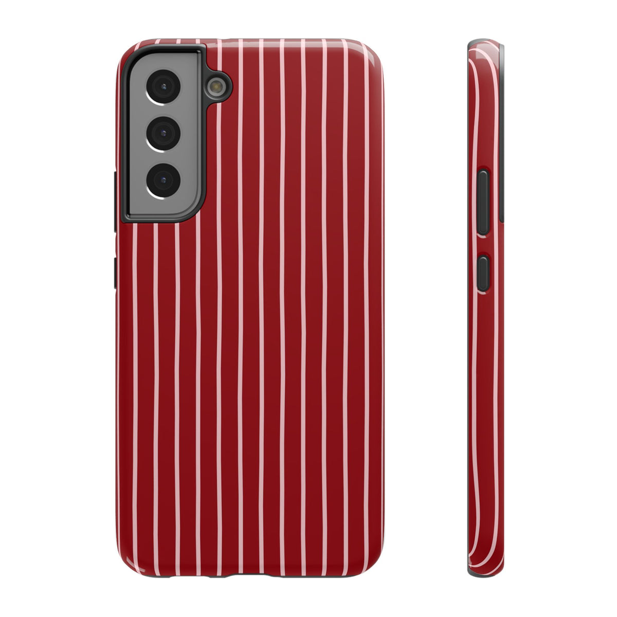 Red Pinstripe protective phone case for Samsung Galaxy S22 Plus, glossy finish