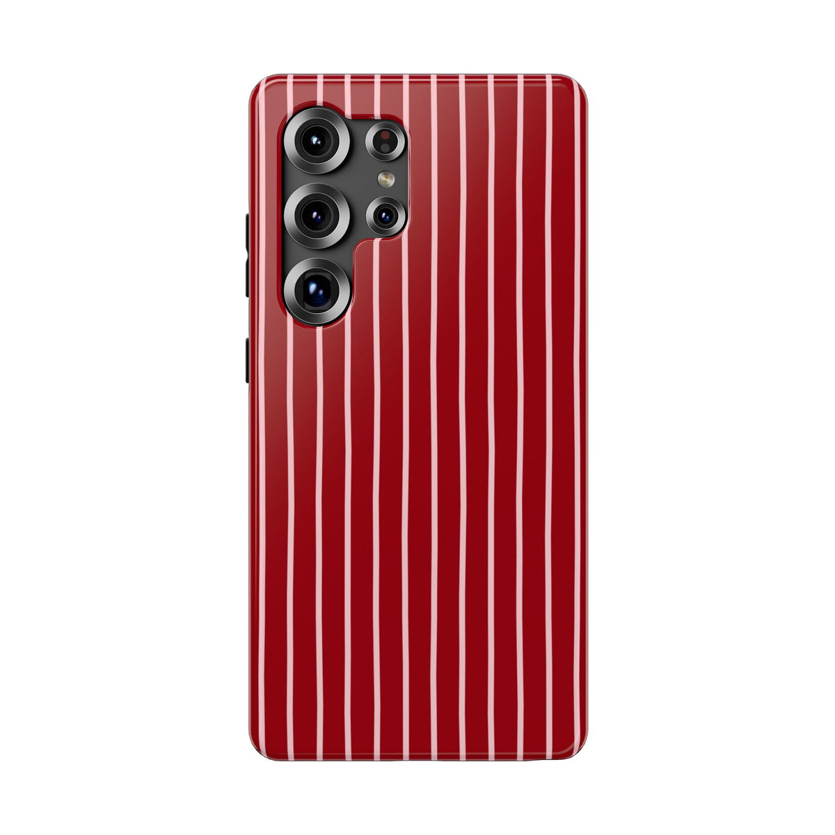 Red Pinstripe protective phone case for Samsung Galaxy S25 Ultra, glossy finish