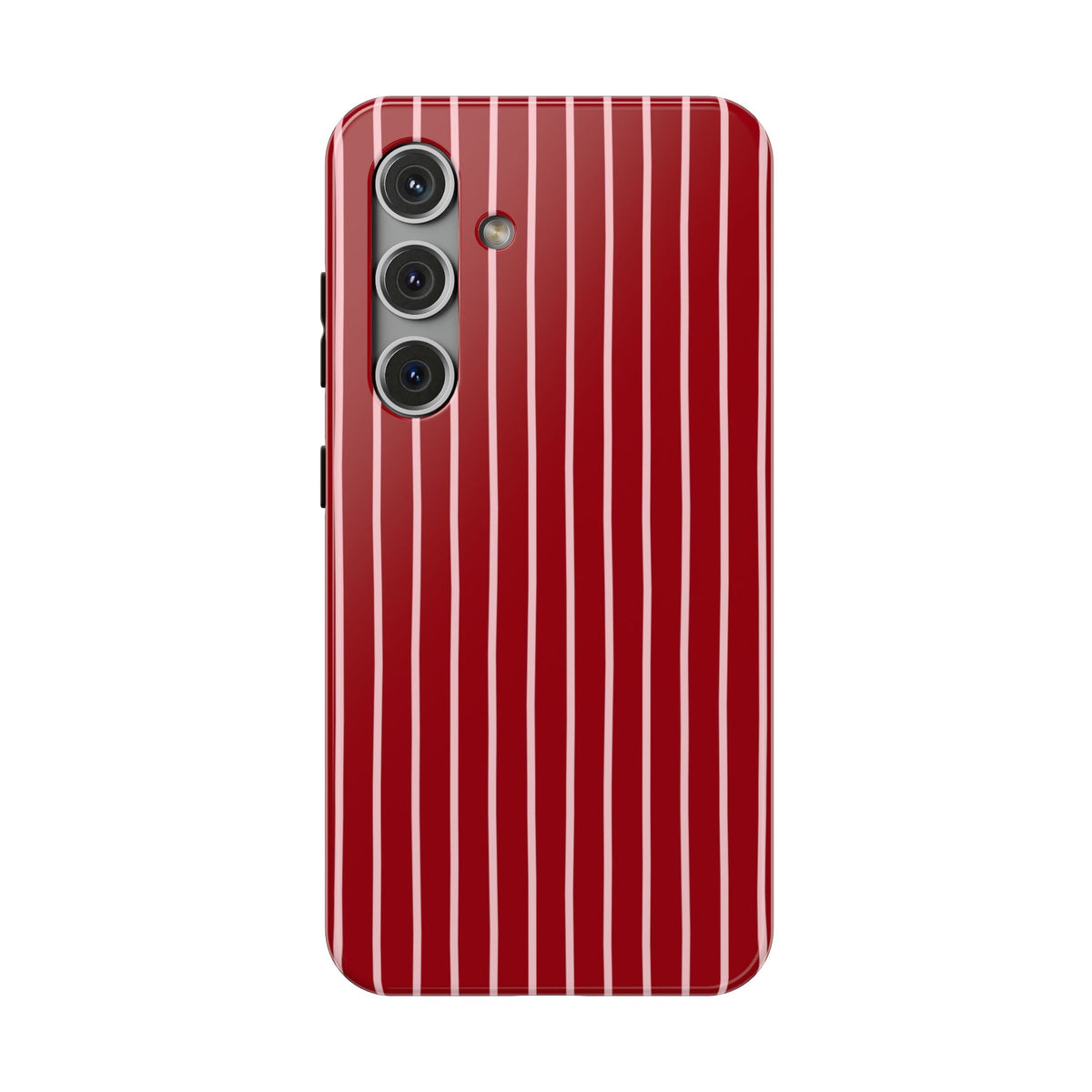 Red Pinstripe protective phone case for Samsung Galaxy S24, glossy finish
